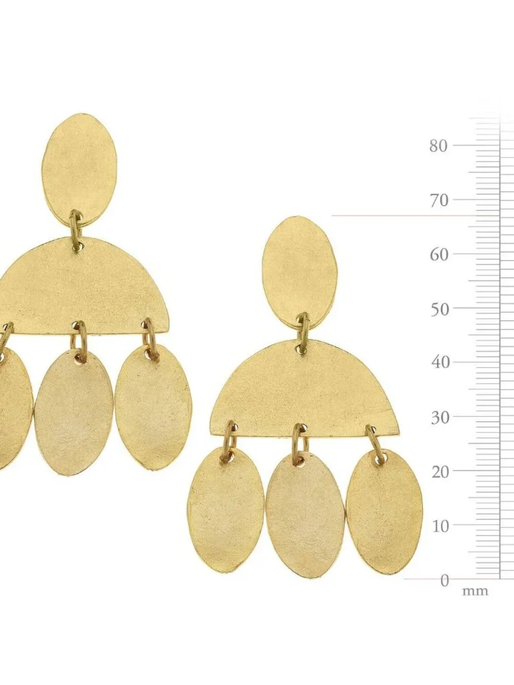 Exotic! Susan Shaw Gold Round & Oval Dangle Earrings